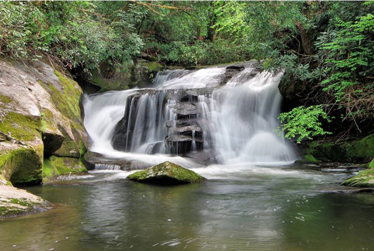 East Fork Falls in Headwaters State Forest. Photo by Mark File, RomanticAsheville.com