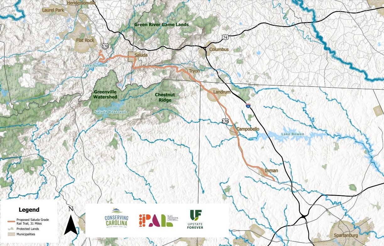 Map of proposed Saluda Grade Trail