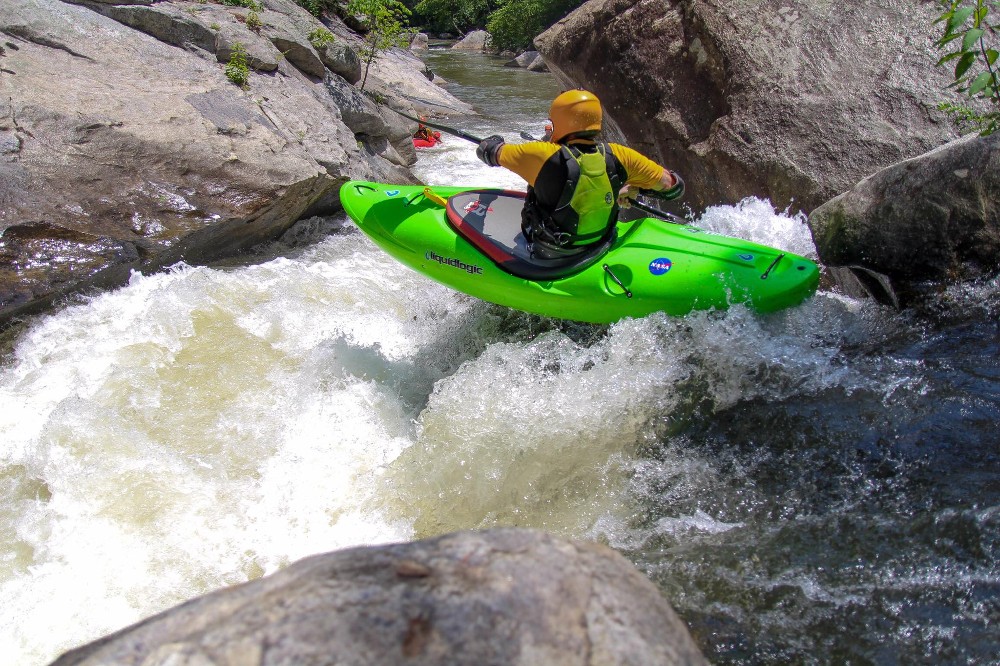 Alex Harvey kayaking on the Green River. 