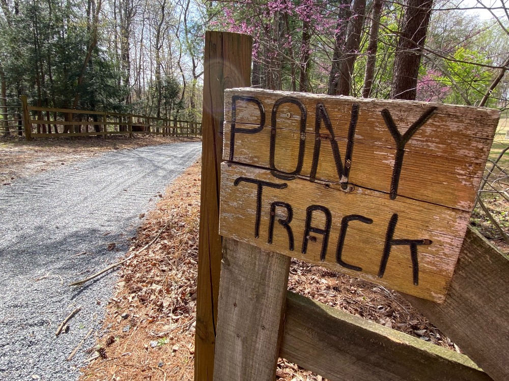 Pony Track Farm sign