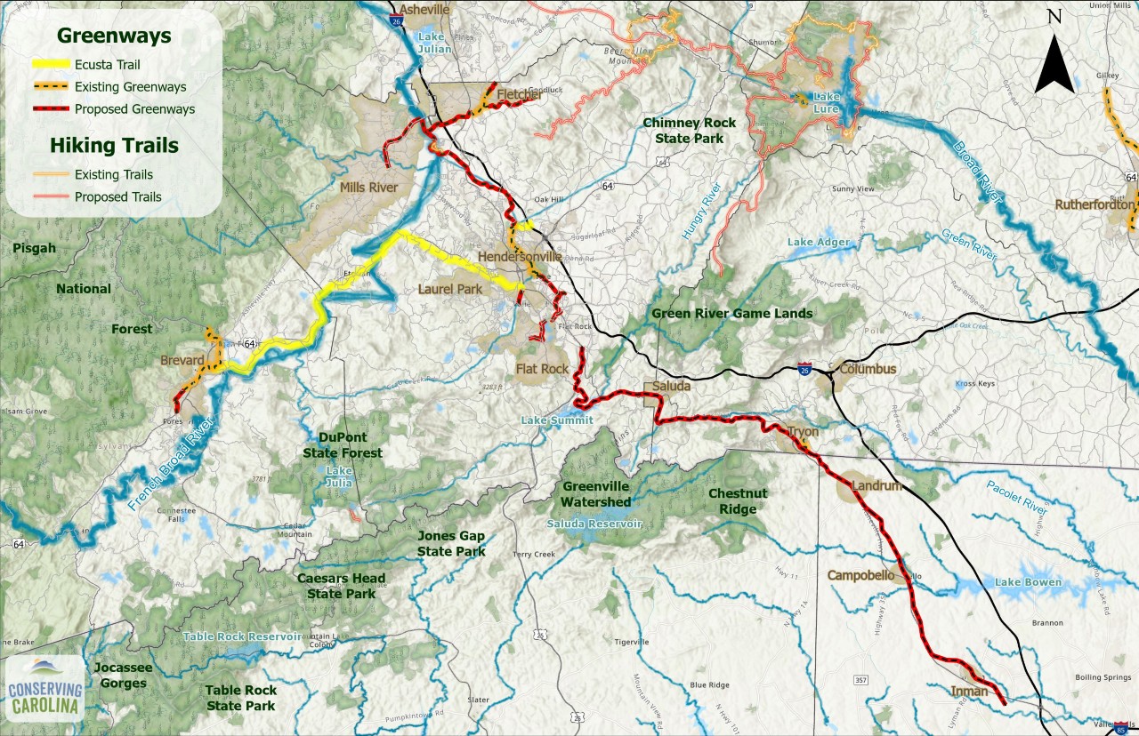 Ecusta Trail map 